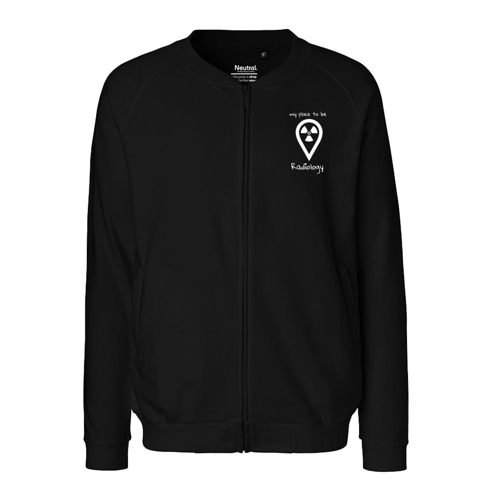 Sweatjacke mit Reißverschluss (Unisex) - my place to be Radiology (kleines Logo) - Alles Einstellungssache