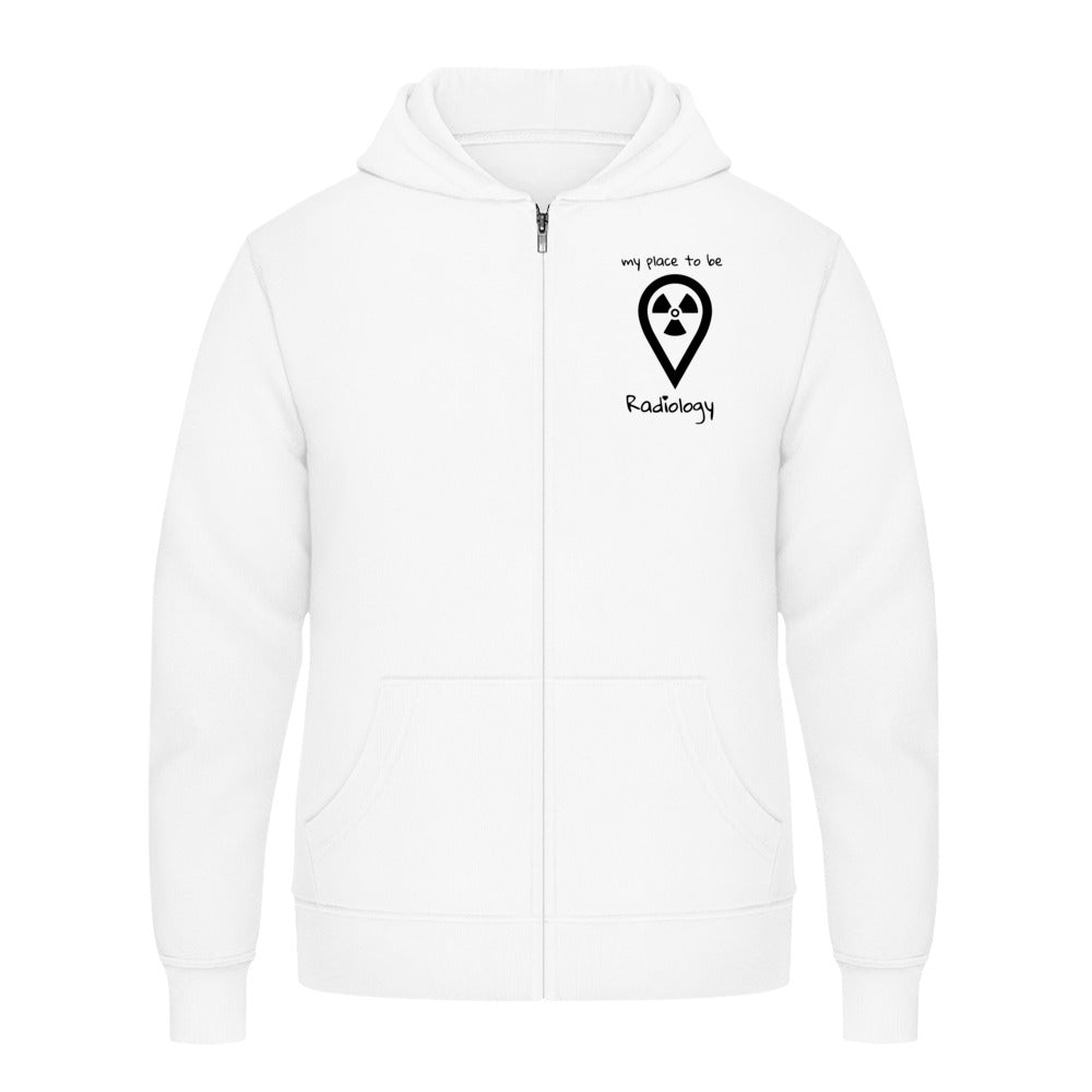 Hoody mit Reißverschluss (Unisex) - my place to be Radiology (kleines Logo) - Alles Einstellungssache