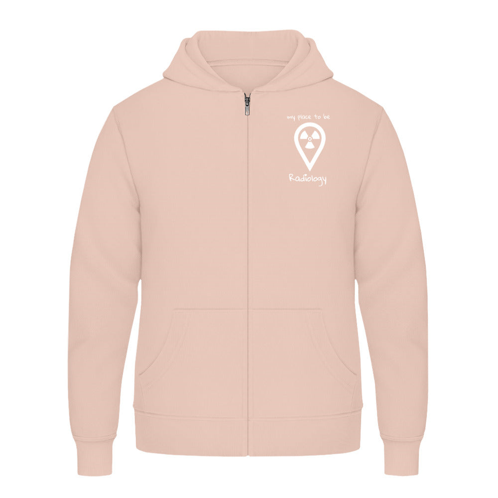 Hoody mit Reißverschluss (Unisex) - my place to be Radiology (kleines Logo) - Alles Einstellungssache