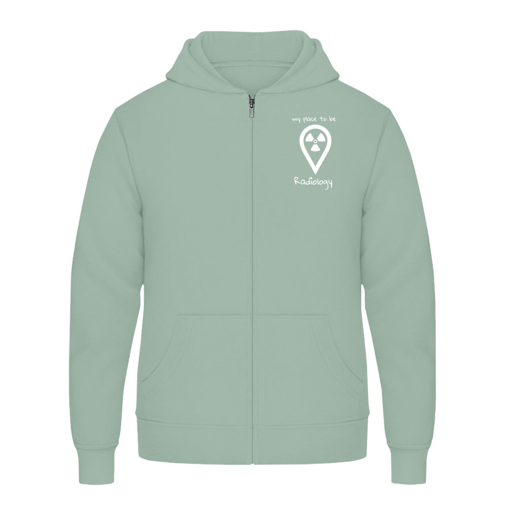 Hoody mit Reißverschluss (Unisex) - my place to be Radiology (kleines Logo) - Alles Einstellungssache