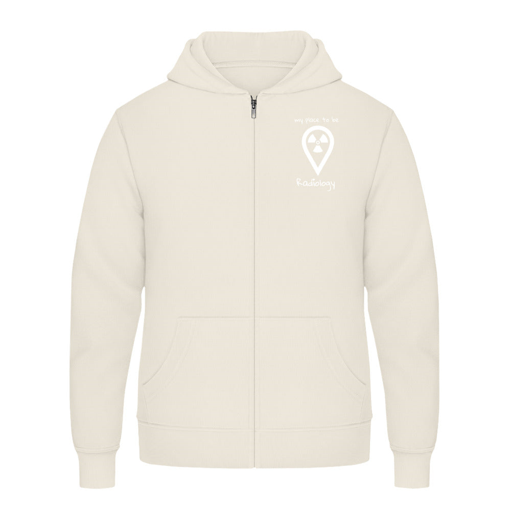 Hoody mit Reißverschluss (Unisex) - my place to be Radiology (kleines Logo) - Alles Einstellungssache