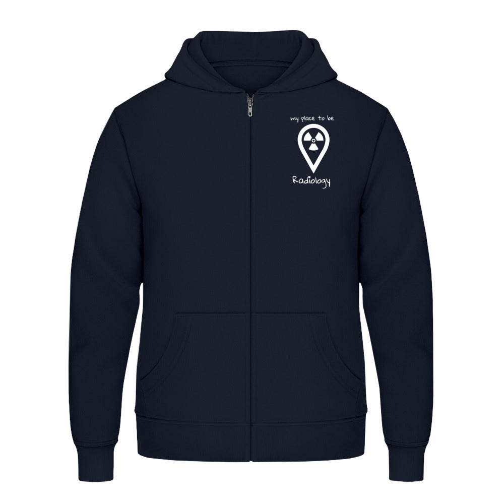 Hoody mit Reißverschluss (Unisex) - my place to be Radiology (kleines Logo) - Alles Einstellungssache