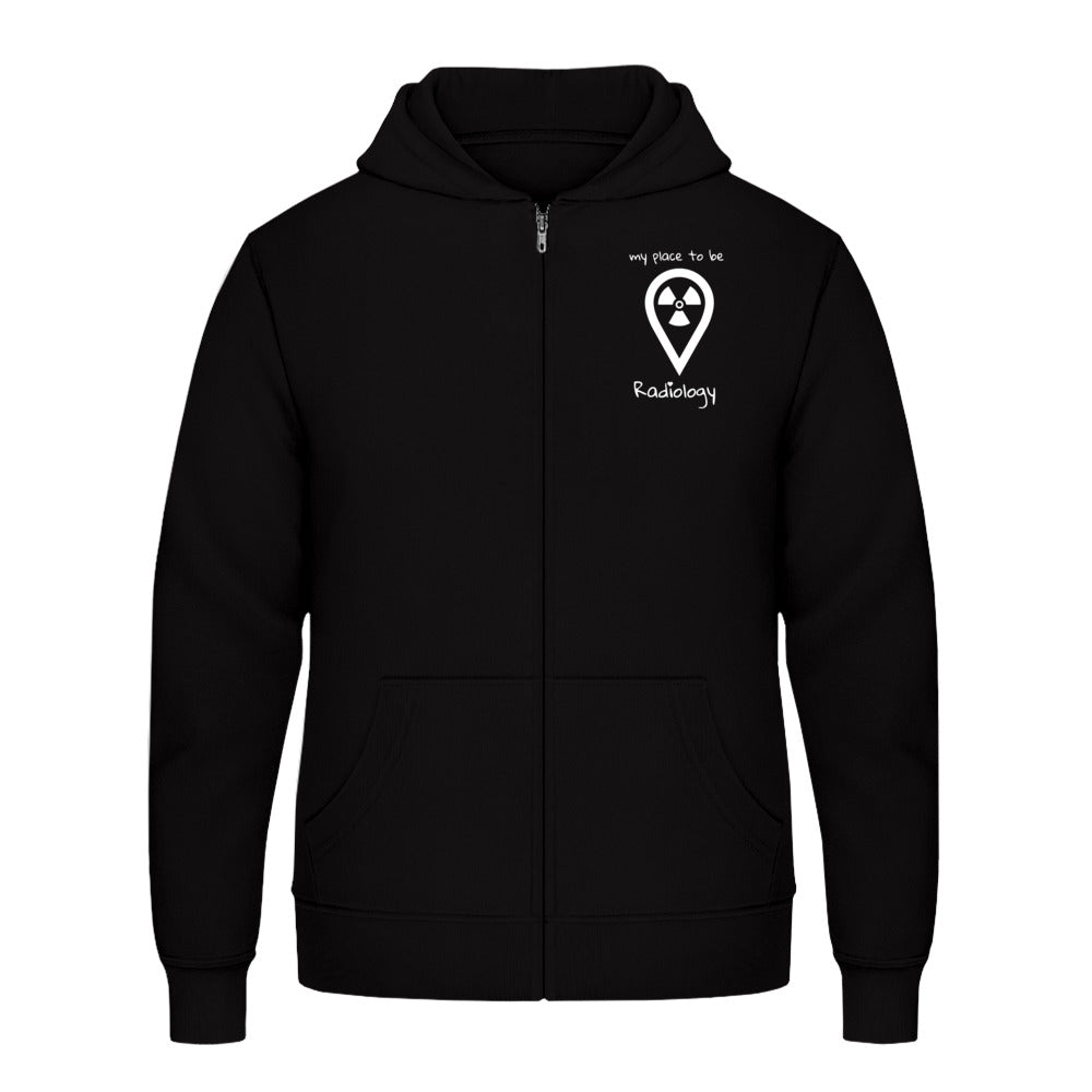 Hoody mit Reißverschluss (Unisex) - my place to be Radiology (kleines Logo) - Alles Einstellungssache