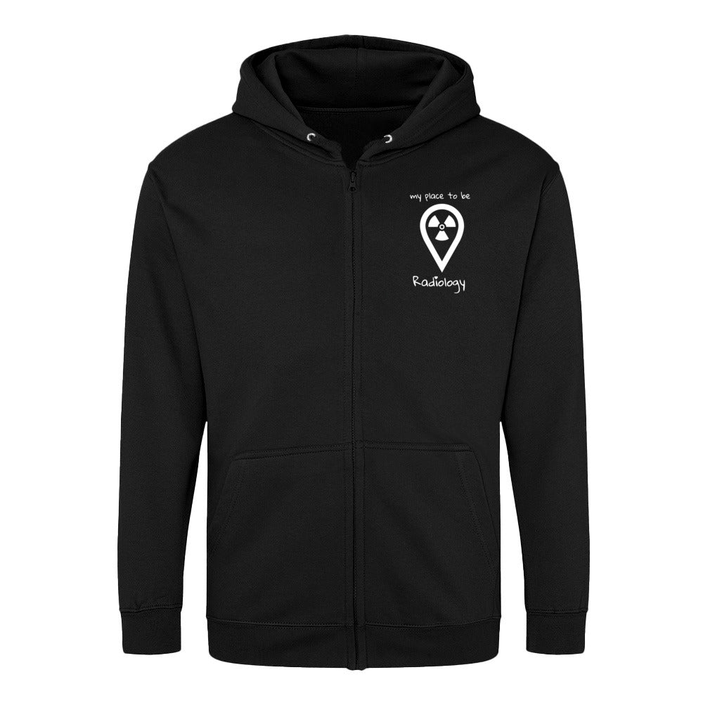 Hoddy Sweatjacke mit Reißverschluss (Unisex) - my place to be Radiology - Alles Einstellungssache