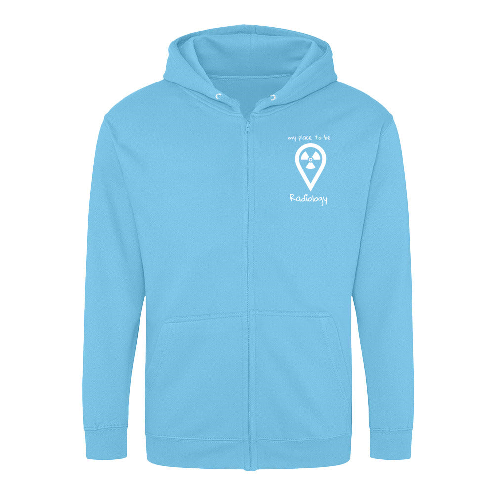 Hoddy Sweatjacke mit Reißverschluss (Unisex) - my place to be Radiology - Alles Einstellungssache