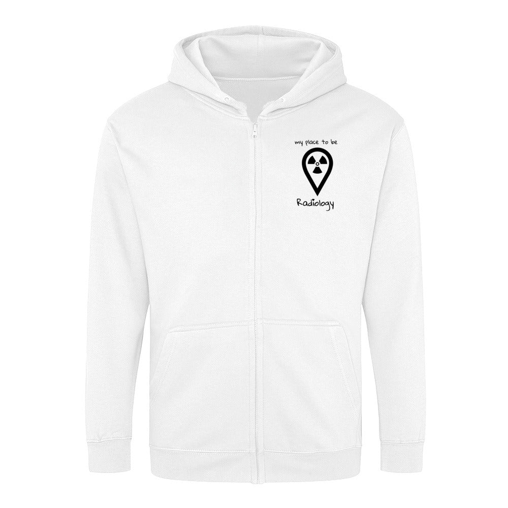 Hoddy Sweatjacke mit Reißverschluss (Unisex) - my place to be Radiology - Alles Einstellungssache