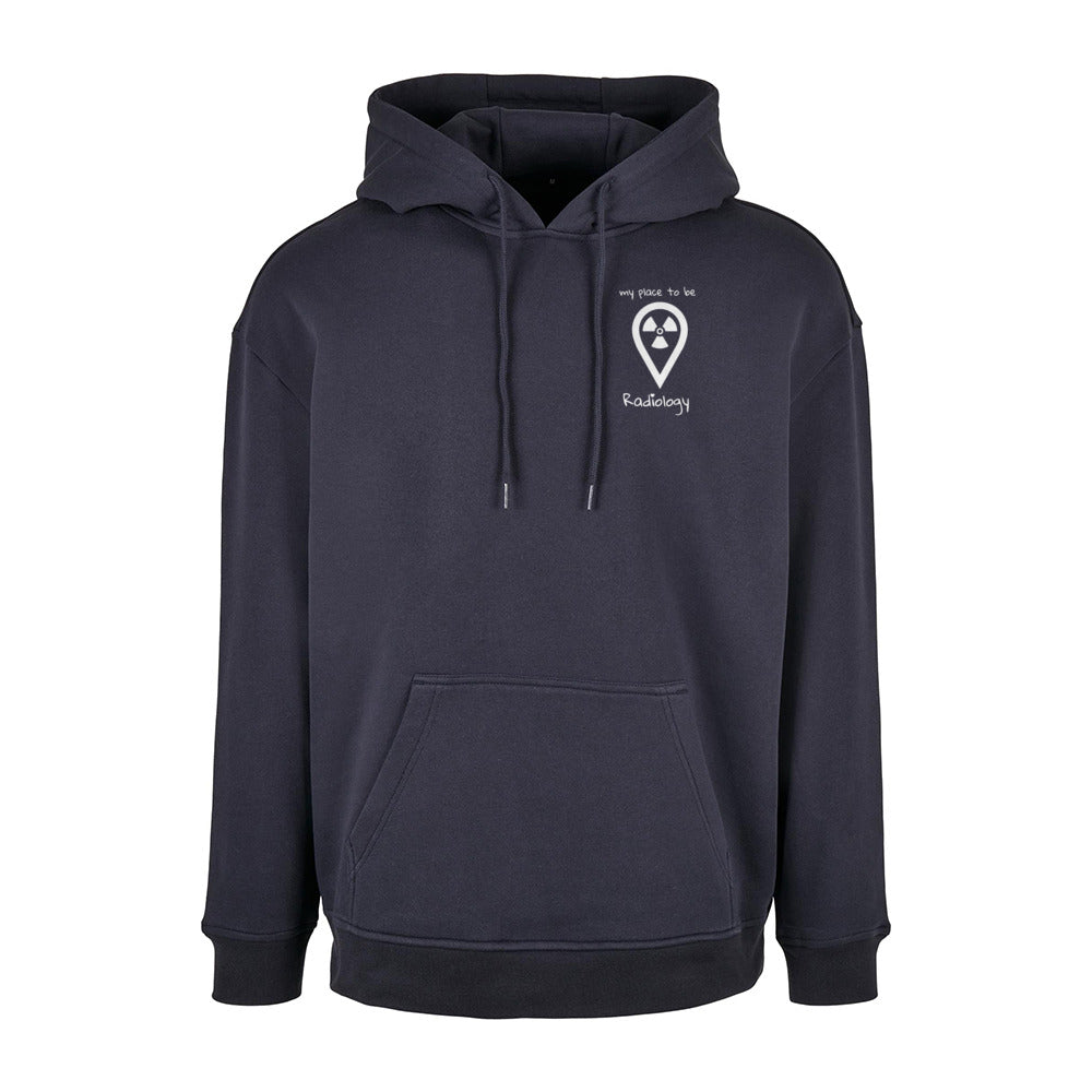 Basic Oversize Hoodie (Herren) - my place to be Radiology (kleines Logo) - Alles Einstellungssache