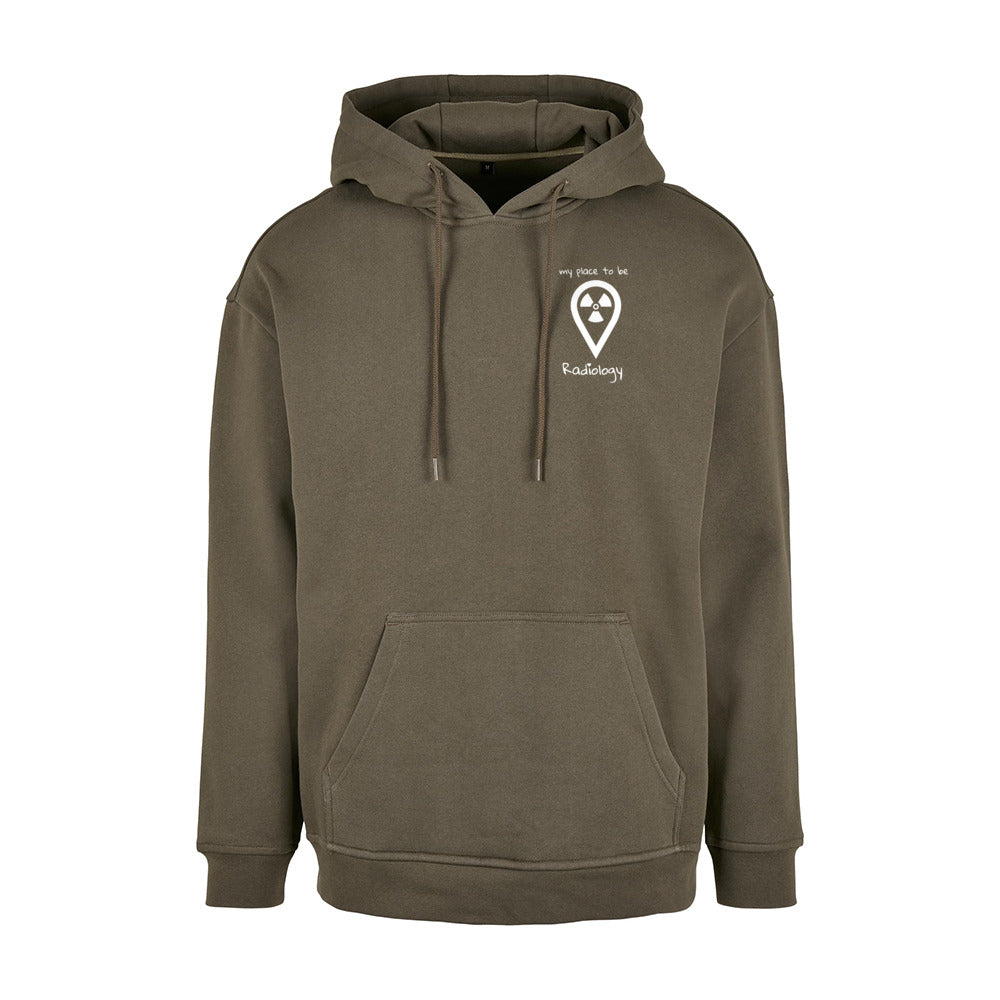 Basic Oversize Hoodie (Herren) - my place to be Radiology (kleines Logo) - Alles Einstellungssache