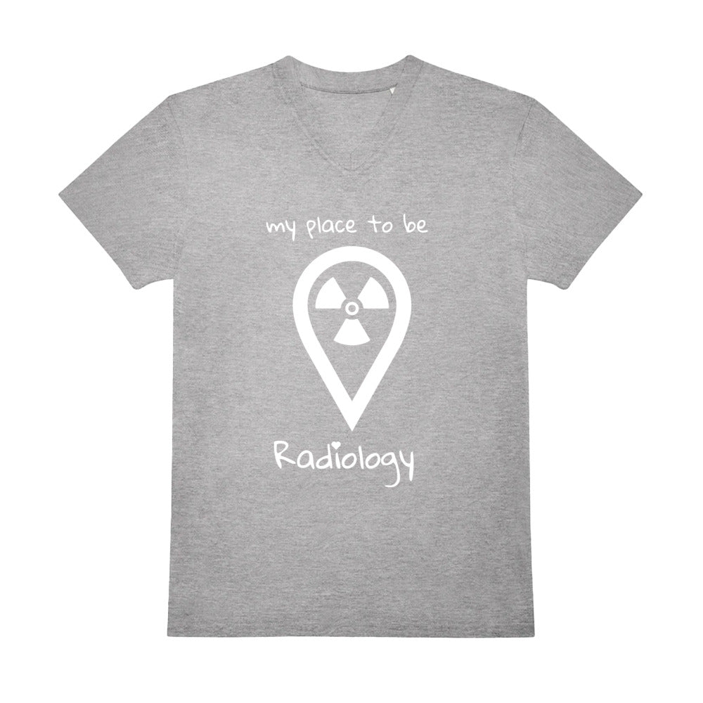 V-Auschnitt T-Shirt (Herren) - my place to be Radiology (großes Logo) - Alles Einstellungssache