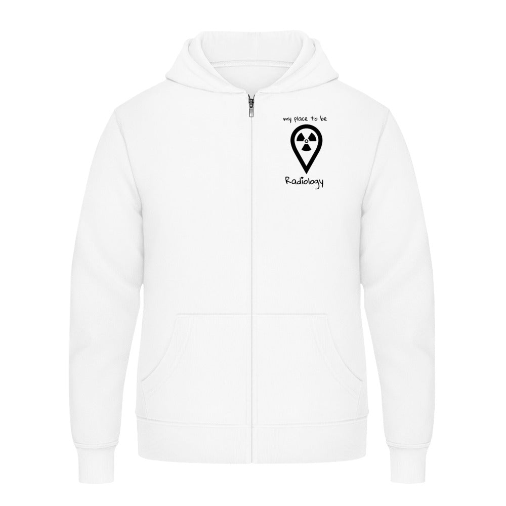 Hoody mit Reißverschluss - my place to be Radiology (kleines Logo) Unisex
