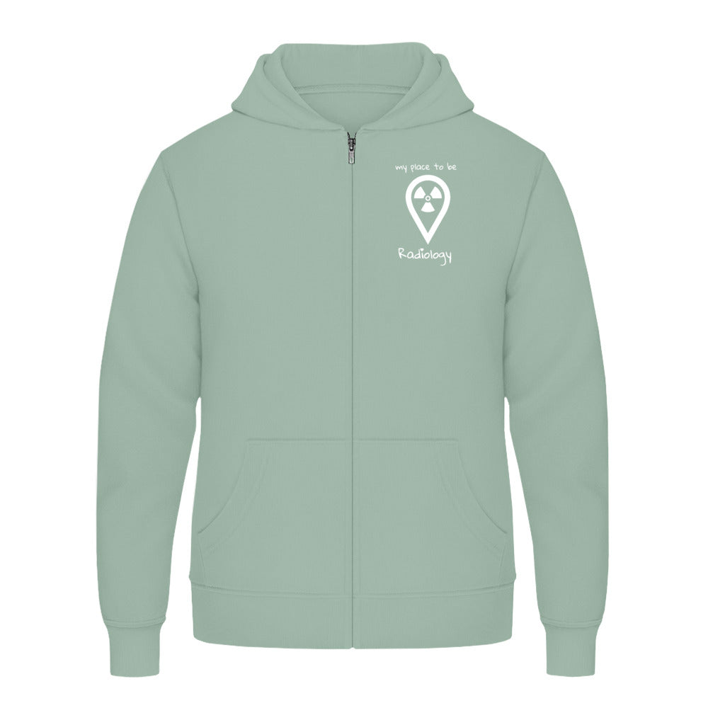 Hoody mit Reißverschluss - my place to be Radiology (kleines Logo) Unisex
