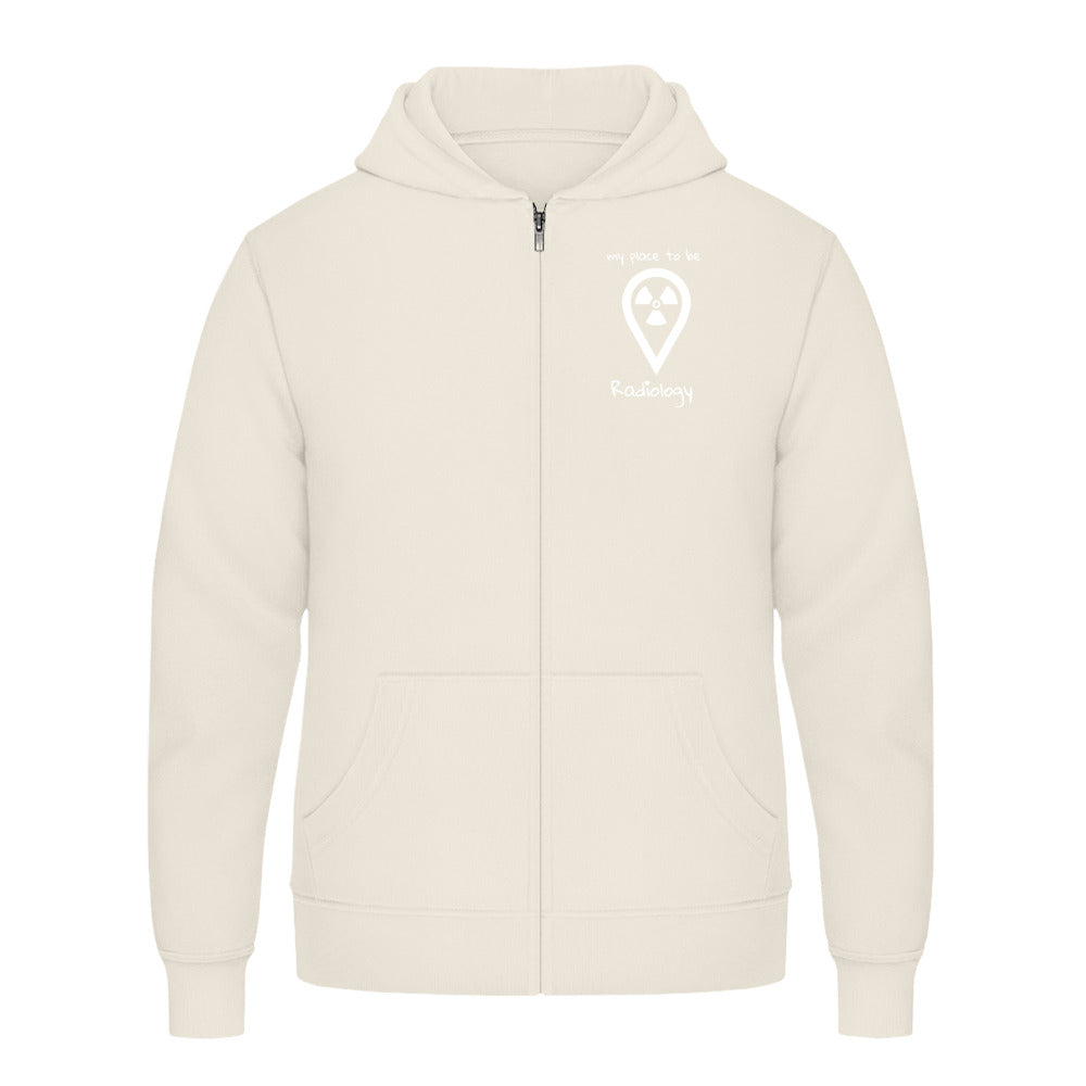 Hoody mit Reißverschluss - my place to be Radiology (kleines Logo) Unisex