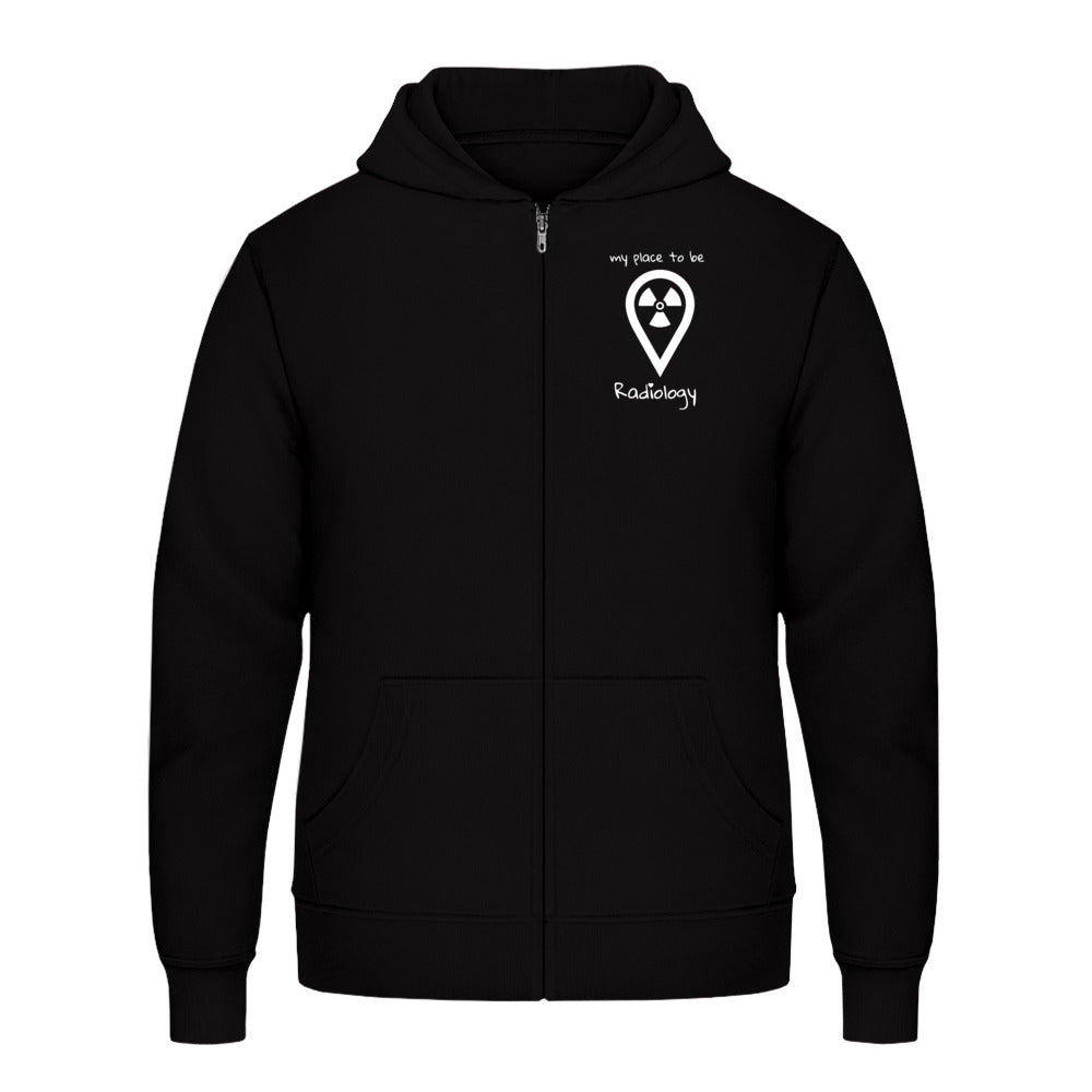 Hoody mit Reißverschluss - my place to be Radiology (kleines Logo) Unisex