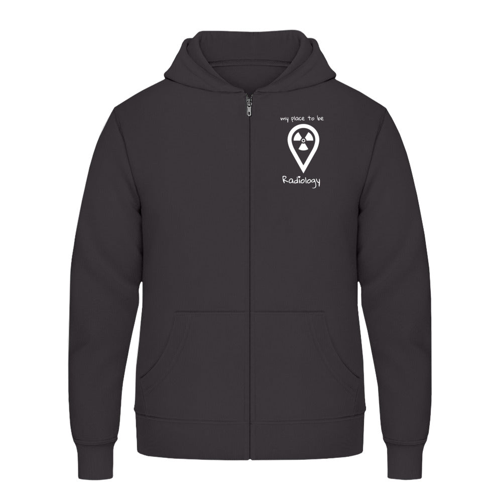 Hoody mit Reißverschluss - my place to be Radiology (kleines Logo) Unisex