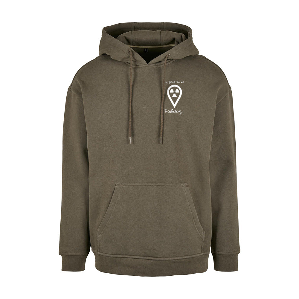 Basic Oversize Hoodie (Herren) - my place to be Radiology (kleines Logo)