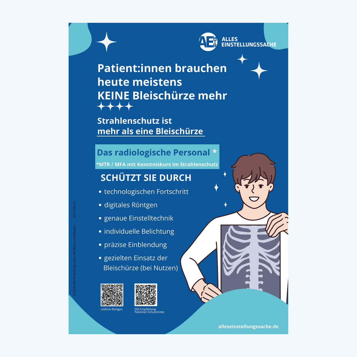 Patienteninformation Röntgen – Strahlenschutz & Bleischürze | Poster kompakt (Deutsch)