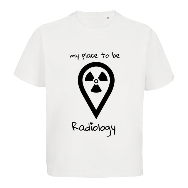 T-Shirt (Damen) Oversized kürzer geschnitten - my place to be Radiology - Alles Einstellungssache 