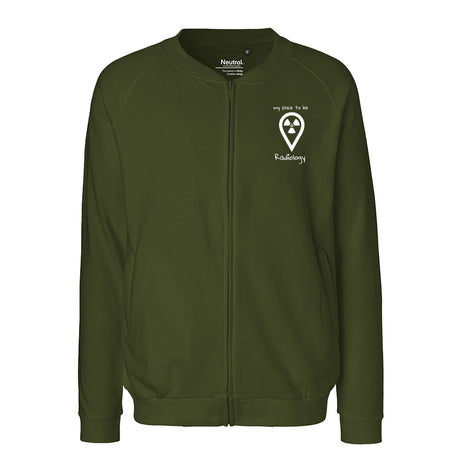 Sweatjacke mit Reißverschluss (Unisex) - my place to be Radiology (kleines Logo) - Alles Einstellungssache 