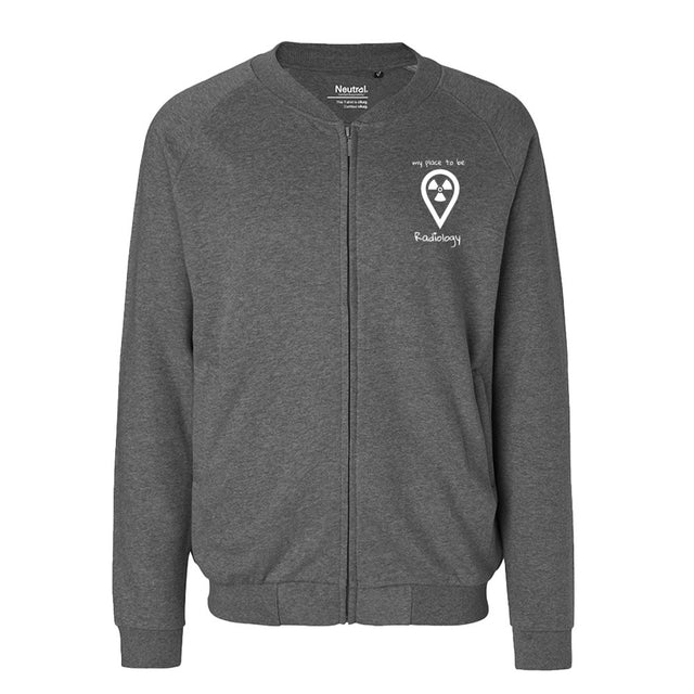 Sweatjacke mit Reißverschluss (Unisex) - my place to be Radiology (kleines Logo) - Alles Einstellungssache 