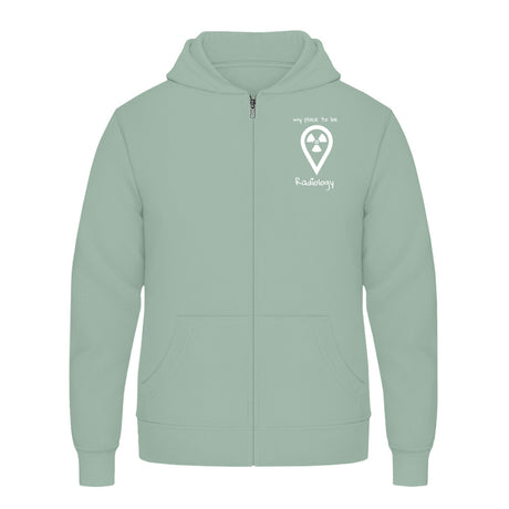 Hoody mit Reißverschluss (Unisex)  - my place to be Radiology (kleines Logo) - Alles Einstellungssache 
