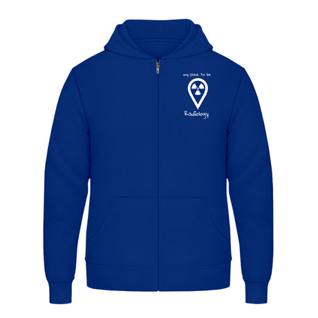 Hoody mit Reißverschluss (Unisex)  - my place to be Radiology (kleines Logo) - Alles Einstellungssache 