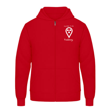 Hoody mit Reißverschluss (Unisex)  - my place to be Radiology (kleines Logo) - Alles Einstellungssache 