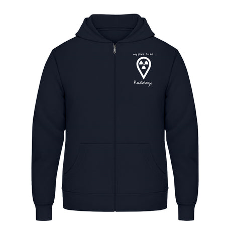 Hoody mit Reißverschluss (Unisex)  - my place to be Radiology (kleines Logo) - Alles Einstellungssache 