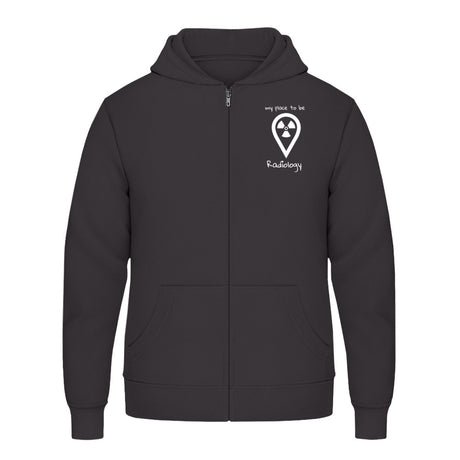 Hoody mit Reißverschluss (Unisex)  - my place to be Radiology (kleines Logo) - Alles Einstellungssache 