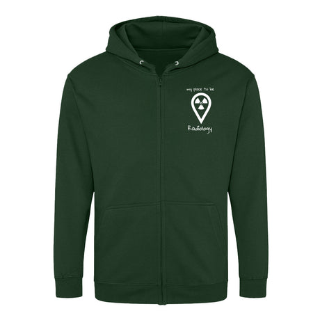 Hoddy Sweatjacke mit Reißverschluss (Unisex) - my place to be Radiology - Alles Einstellungssache 