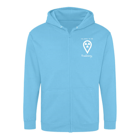 Hoddy Sweatjacke mit Reißverschluss (Unisex) - my place to be Radiology - Alles Einstellungssache 