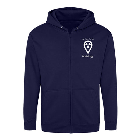 Hoddy Sweatjacke mit Reißverschluss (Unisex) - my place to be Radiology - Alles Einstellungssache 
