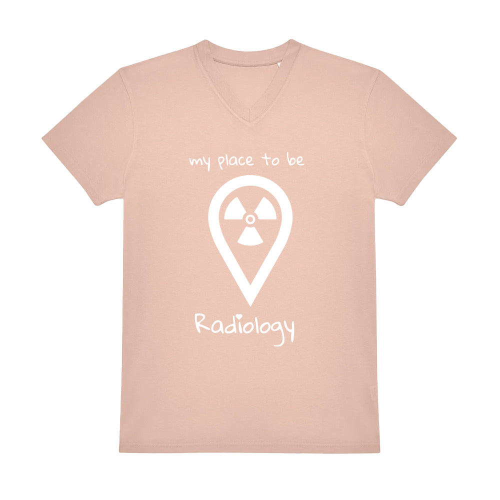 V-Auschnitt T-Shirt (Herren) - my place to be Radiology (großes Logo) - Alles Einstellungssache 