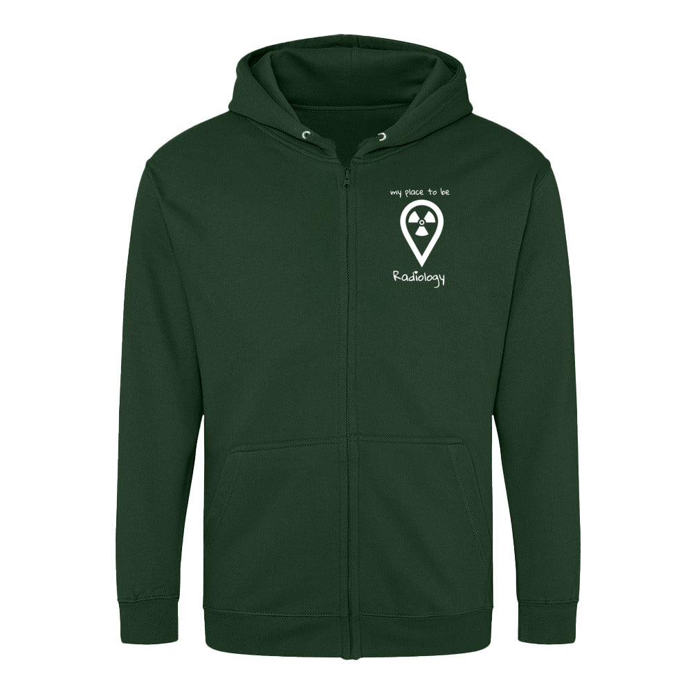 Hoddy Sweatjacke mit Reißverschluss - my place to be Radiology (Unisex)