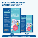 Aufklärungsposter Zahnarztpraxis – Bleischürze beim Zahnröntgen | Wartezimmer-Poster A3/A4 (Nr.1)