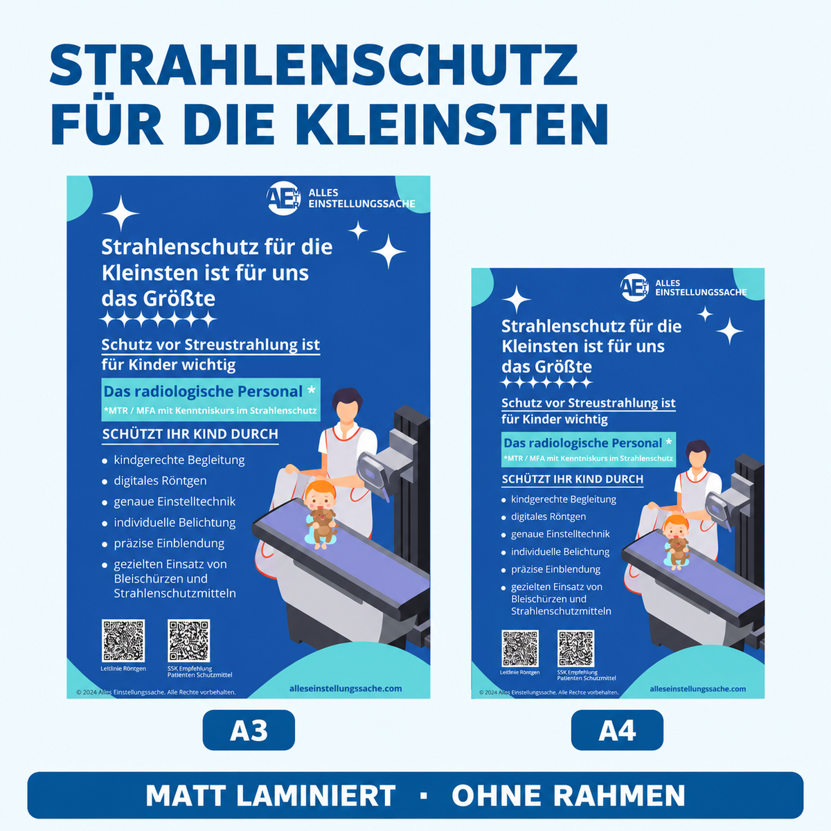Patienteninformation Röntgen bei Kindern – „Strahlenschutz für die Kleinsten“ | Poster kompakt A3/A4