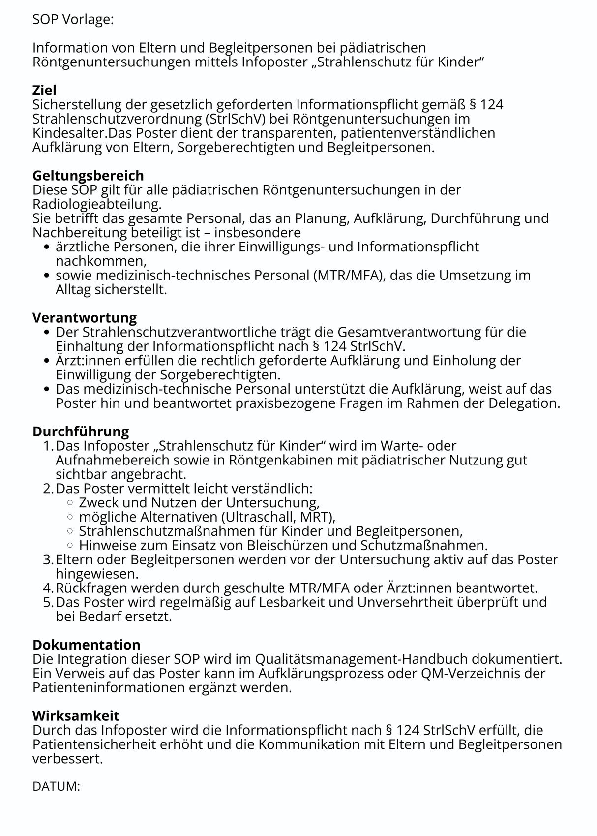 NEUE Version! Pädiatrisches Röntgen I Poster: Strahlenschutz für die Kleinsten ist für uns das Größte  - (hygienekonform und Informationspflicht erfüllt))