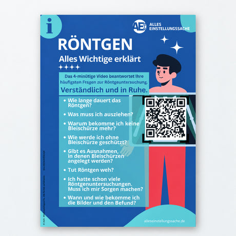 Patienteninformation Röntgen mit Erklärvideo (QR-Code) | Poster inkl. SOP-Vorlage A3/A2
