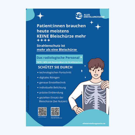 Patienteninformation Röntgen – Strahlenschutz & Bleischürze | Poster kompakt (Deutsch)