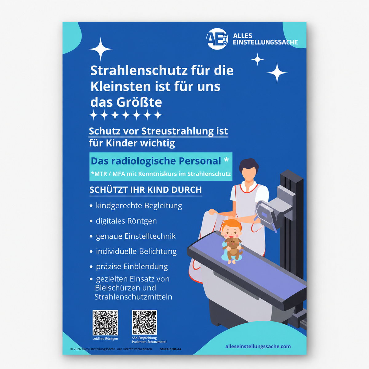 Patienteninformation Röntgen bei Kindern – „Strahlenschutz für die Kleinsten“ | Poster kompakt A3/A4